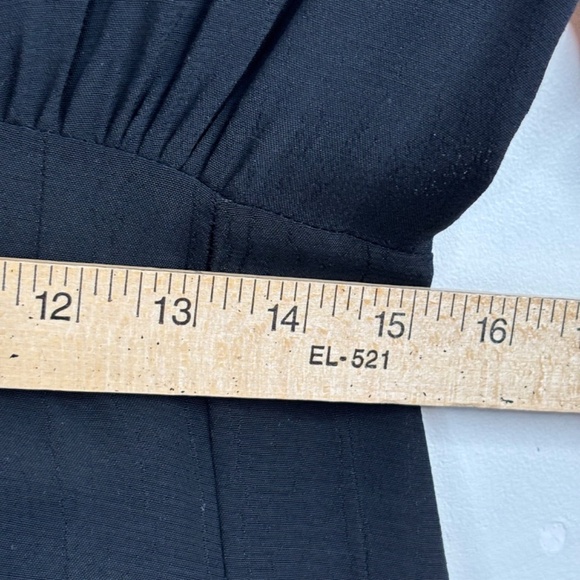 NWT Abercrombie Cinch Sleeve Cut Out Midi Dress L Black LBD Wedding Holiday Chic - Picture 12 of 15